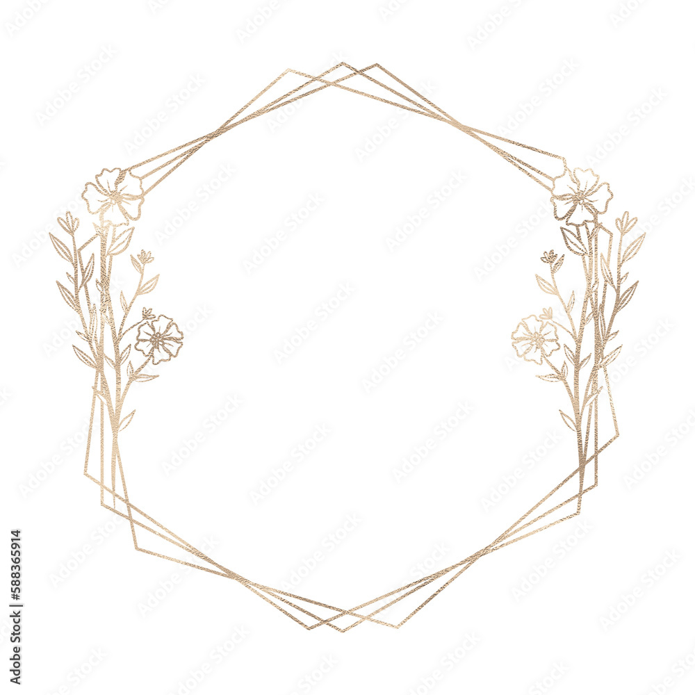 Floral gold frame illustration Floral gold frame illustration