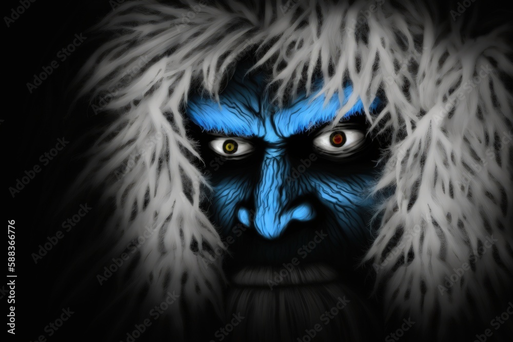 Angry Yeti. Mythical creature created with Generative AI Angry Yeti. Mythical creature created with Generative AI