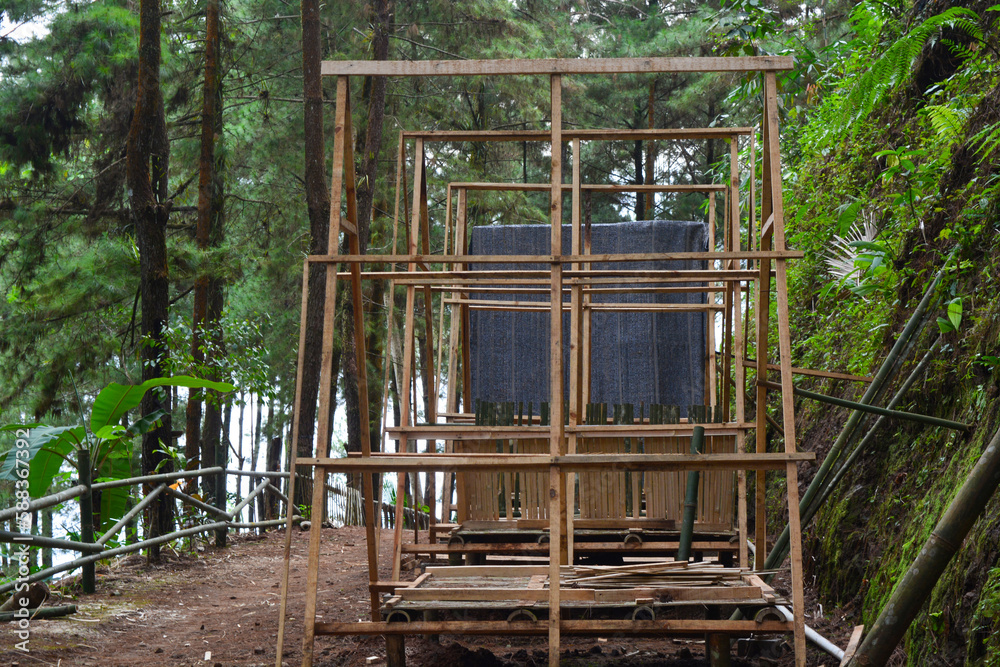 simple house in the middle of natural forest simple house in the middle of natural forest