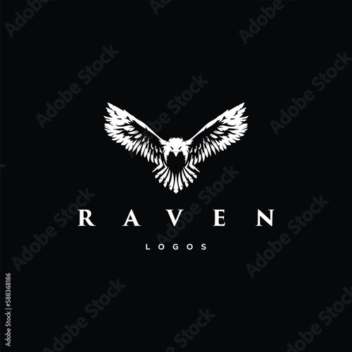 raven logo icon designs vector