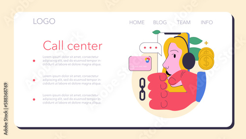 Obraz na plátně Call center operator part-time job