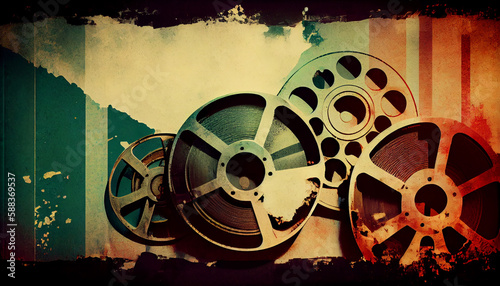 Abstract background film vintage style. Generative AI