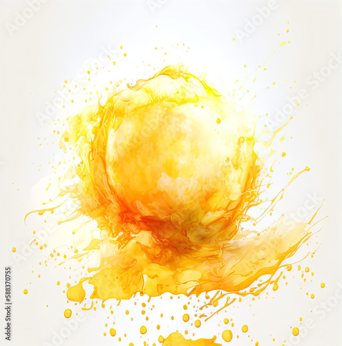 Orange Watercolor Splash - Post-processed Generative AI