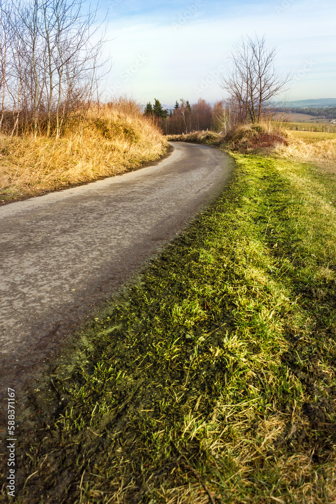 Naklejka premium Road in Mountains in Autumn