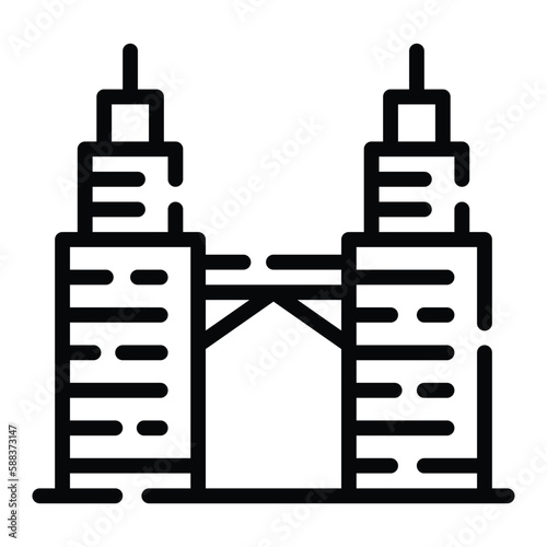 The Petronas Twin Tower stands 451 . 9m high