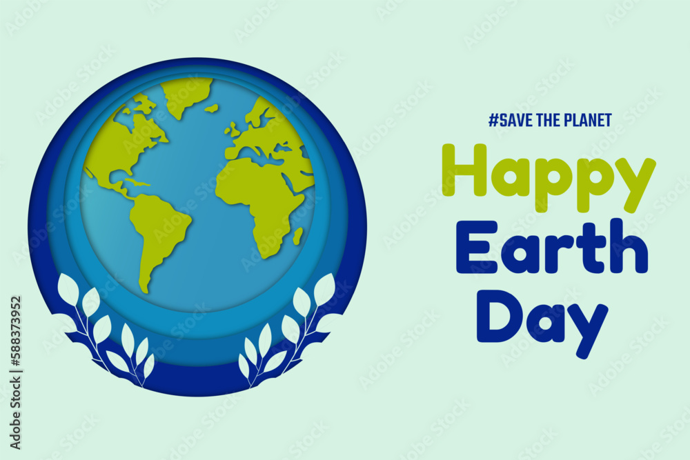 Earth Day concept background design. International Mother Earth Day. Make every day earth day vector illustration. Caring for Nature. Poster or banner with Earth day and copy space. 22 April