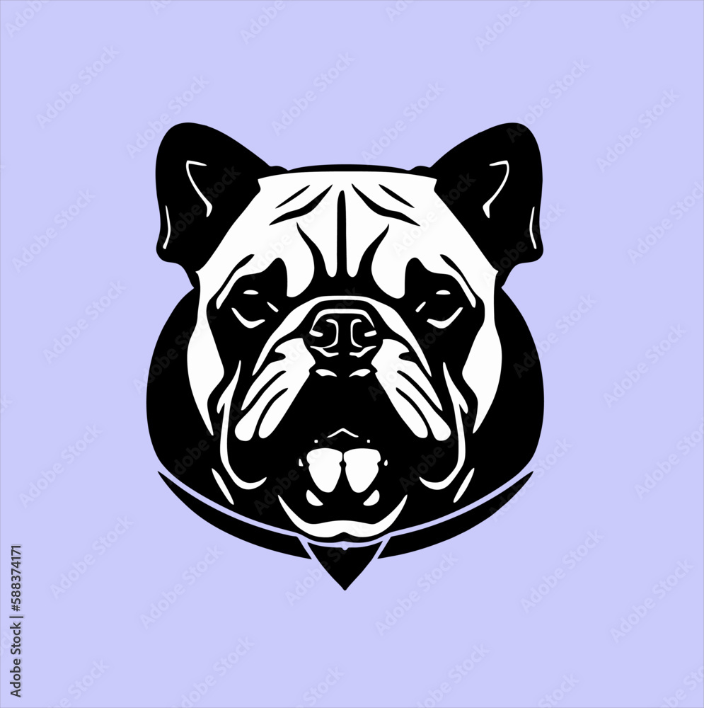 bulldog illustration design. bulldog head icon for fashion prints, textiles, clothing. and others