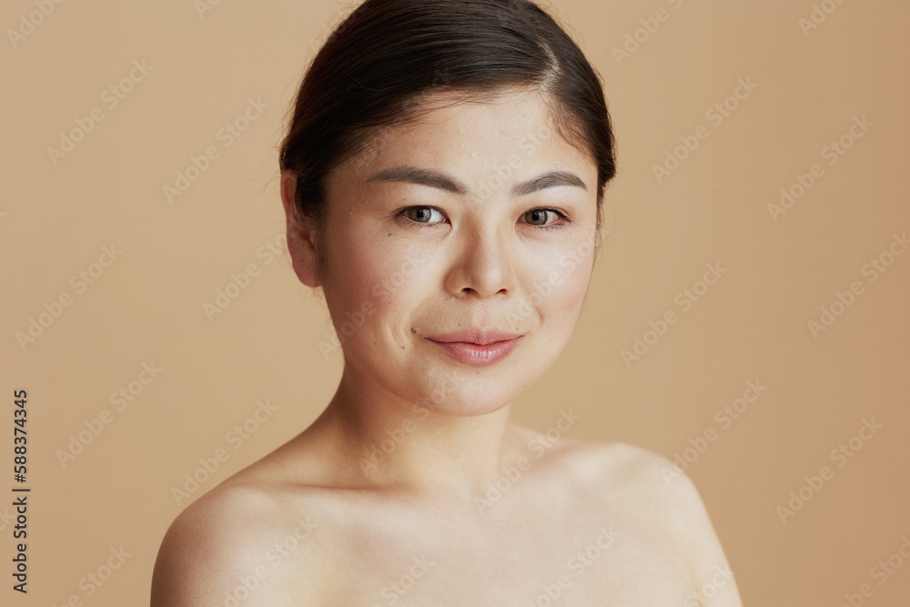 Portrait of modern asian female looking in camera Portrait of modern asian female looking in camera