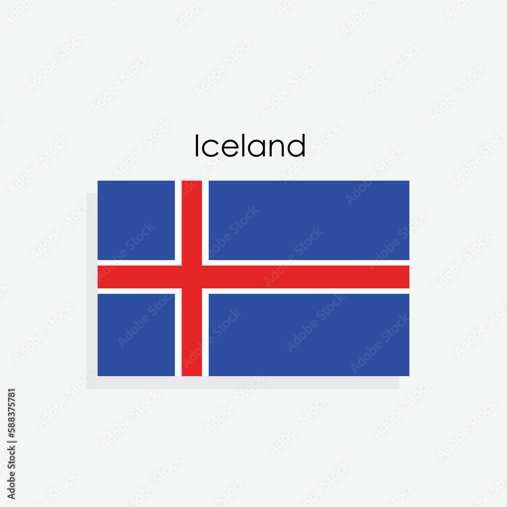 Obraz premium Iceland flag country vector flag