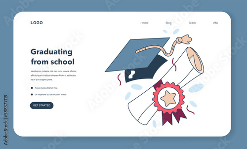 High school or college graduation web banner or landing page.
