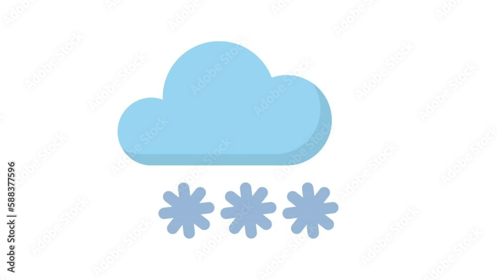 Snowy on white background, Weather animated icon
Snowy on white background, Weather animated icon