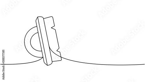 Hairdresser brush one line continuous drawing. Barber shop and hairdresser tools continuous one line illustration. Vector linear illustration.