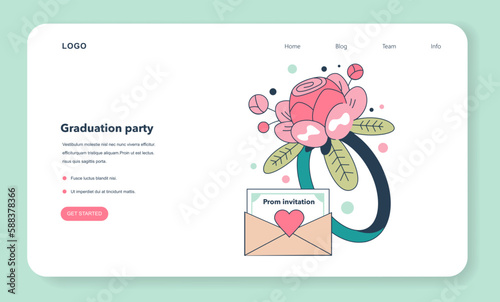 High school graduation or prom web banner or landing page.