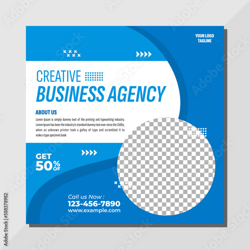 Creative business agency social media post template