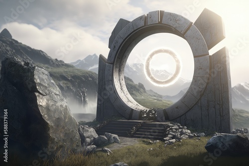 Fantasy round citadel created with Generative AI 