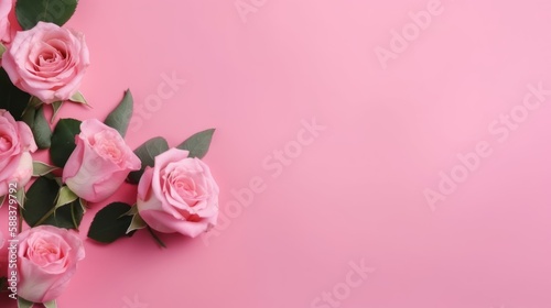 Wallpaper Mural rose Flowers spring summer Minimalism Background with empty copy space generative ai Torontodigital.ca