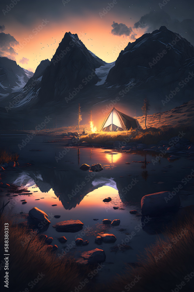 _Credible_camping_sunrise_full_artistic_cinematic_lighting_beaut_