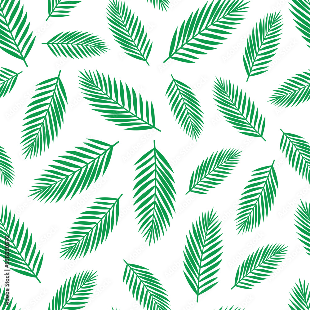 Seamless pattern Tropical leaf palm vector illustration	
