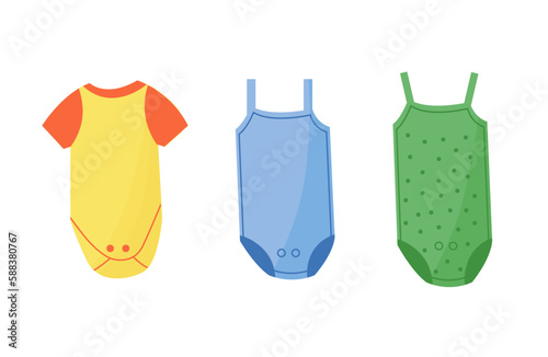 Baby clothes body set colorful style. Small newborn suits for summer.