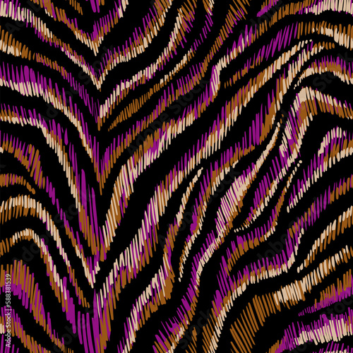 Seamless pattern. Neon digital color. Animal skin 