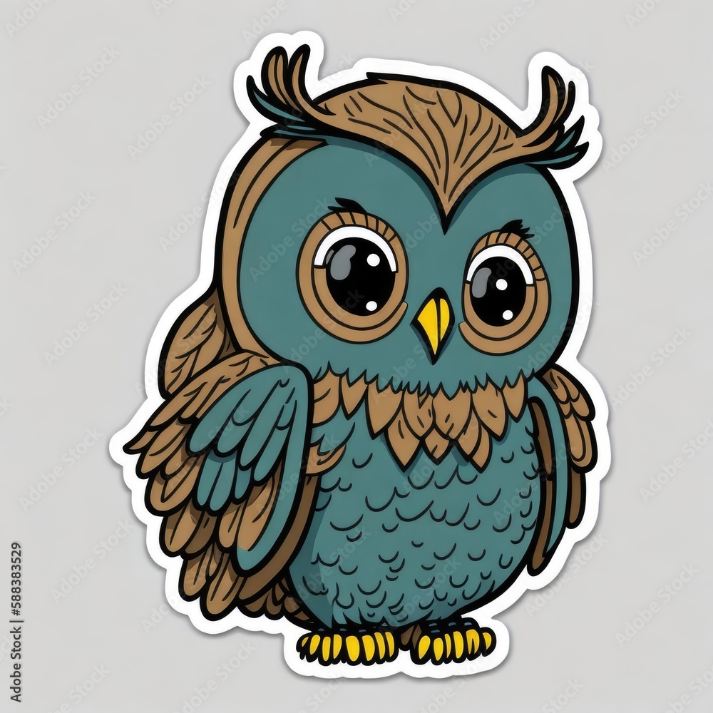 Fototapeta premium Sticker with an image of an animal fox. Generative AI.