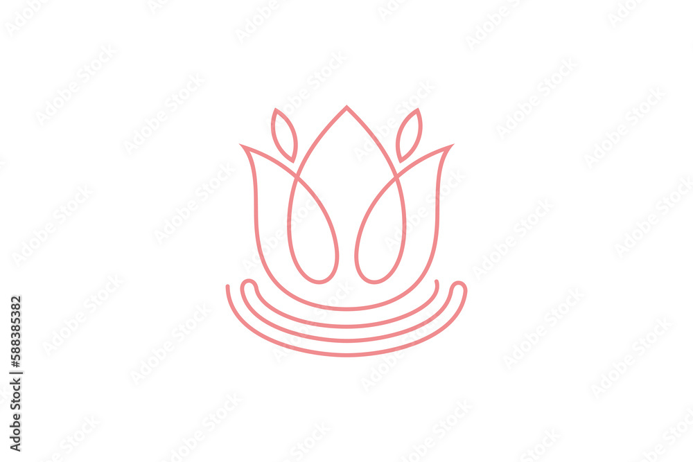 Tulip flower simple line style logo Tulip flower simple line style logo