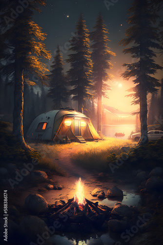 Credible_camping_sunrise_full_artistic_cinematic_lighting_beaut_