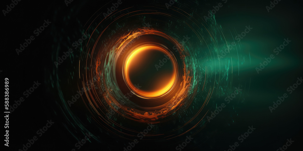 Circle shape in futuristic technology background with organic motion. Generative AI Circle shape in futuristic technology background with organic motion. Generative AI