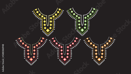 dashiki neck design vector art photo