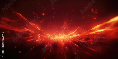 Red futuristic technology background with organic motion. Generative AI