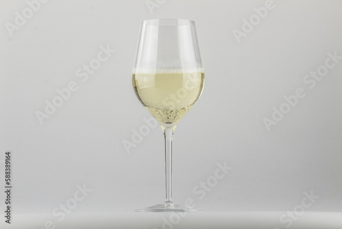 GLASS OF WINE ON A NEUTRAL BACKGROUND