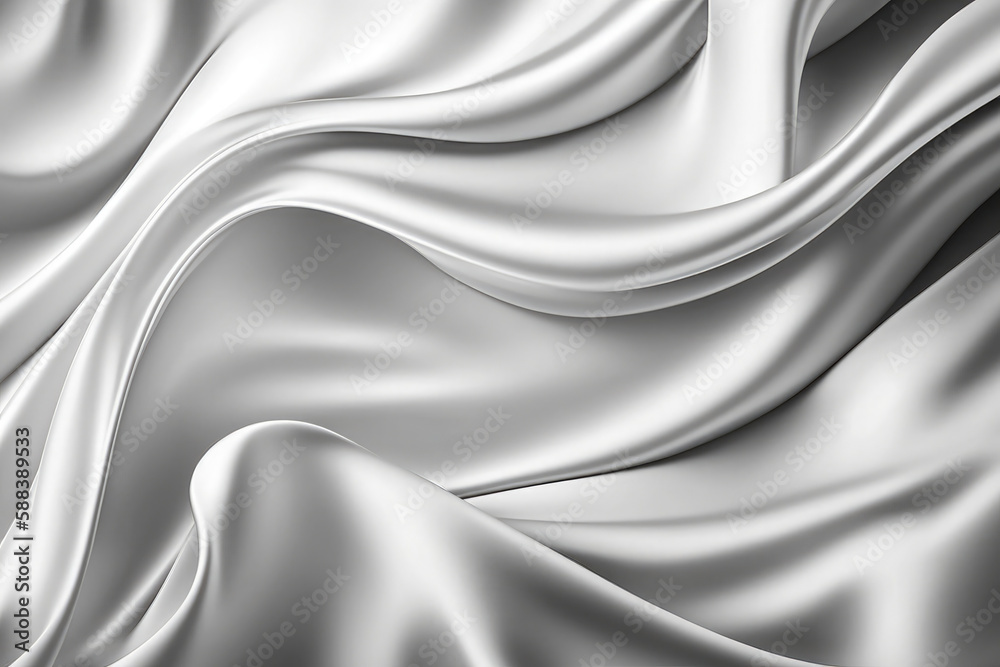 AI generated beautiful elegant white soft silk satin fabric background ...