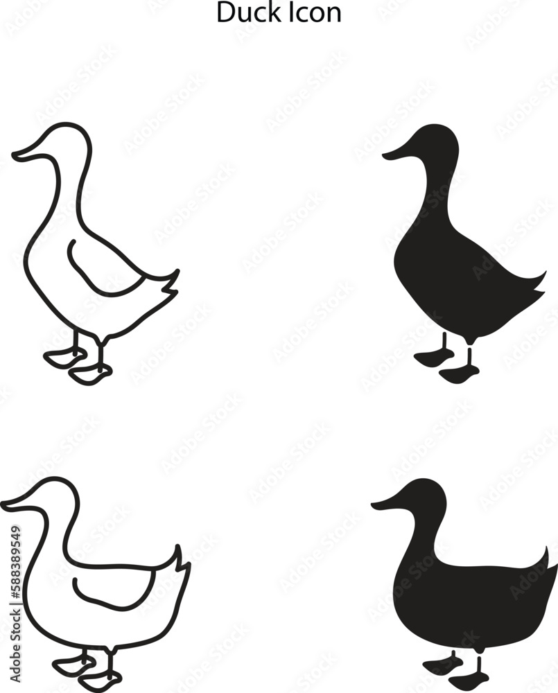 Silhouettes and outline icon of wild and domestic duck, Duck in flight, silhouette of goose, duck, set, Real duck silhouette. Silhouettes and outline icon of wild and domestic duck, Duck in flight, silhouette of goose, duck, set, Real duck silhouette.