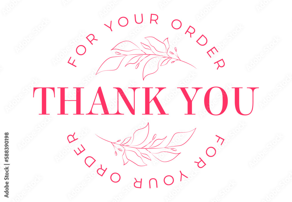 Thank you for your order card design for online buyers illustration