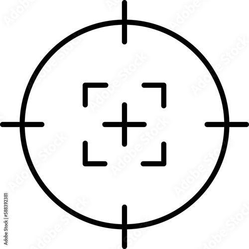 Crosshair gun sight vector icons set. Bullseye, target or aim symbol. Futuristic aim pointer. Military rifle scope, shooting mark sign. Targeting, aiming. Archery, hunting vector