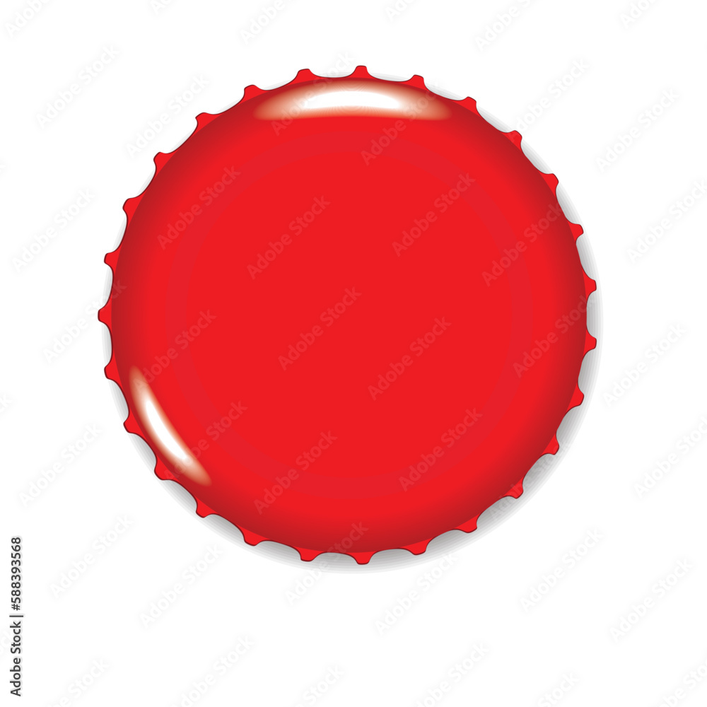 Red bottle cap isolated on a white background