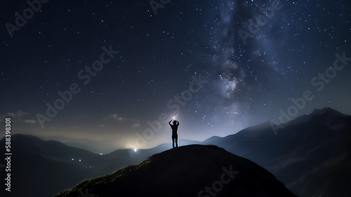 Night sky catching a star