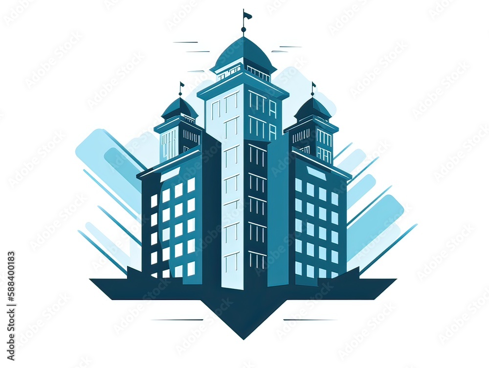 Fototapeta premium Building logo ideas design illustration on background. Generative Ai.