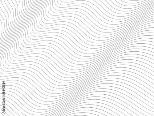 Abstract Background in Black and White with Wavy Lines Pattern