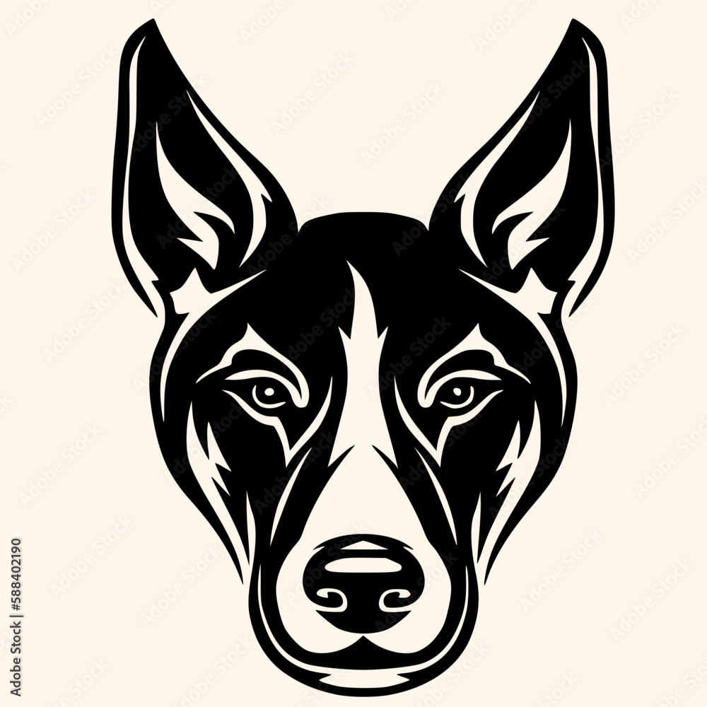 Dog vector for logo or icon, drawing Elegant minimalist style,abstract style Illustration