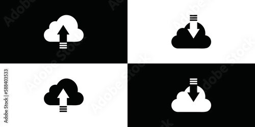 cloud design with upload and download arrows