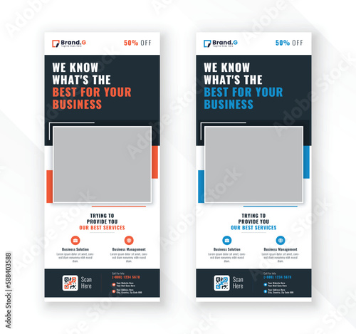 Modern clean minimal flat color display exhibition business roll up banner standee signage design