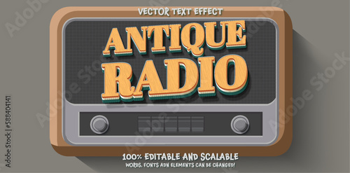 Antique Radio editable text style effect
