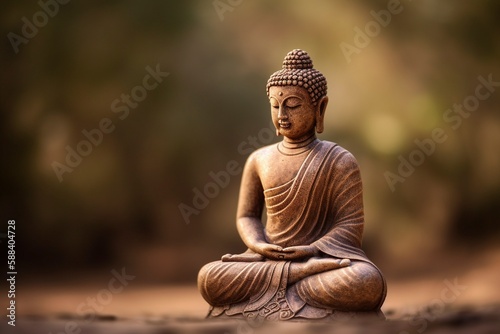 Buddha statue in outdoor settings, created with generative AI