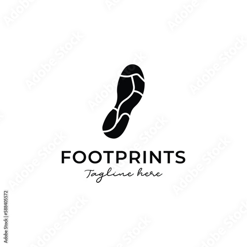 Minimalist foot prints logo design, vector illustration
