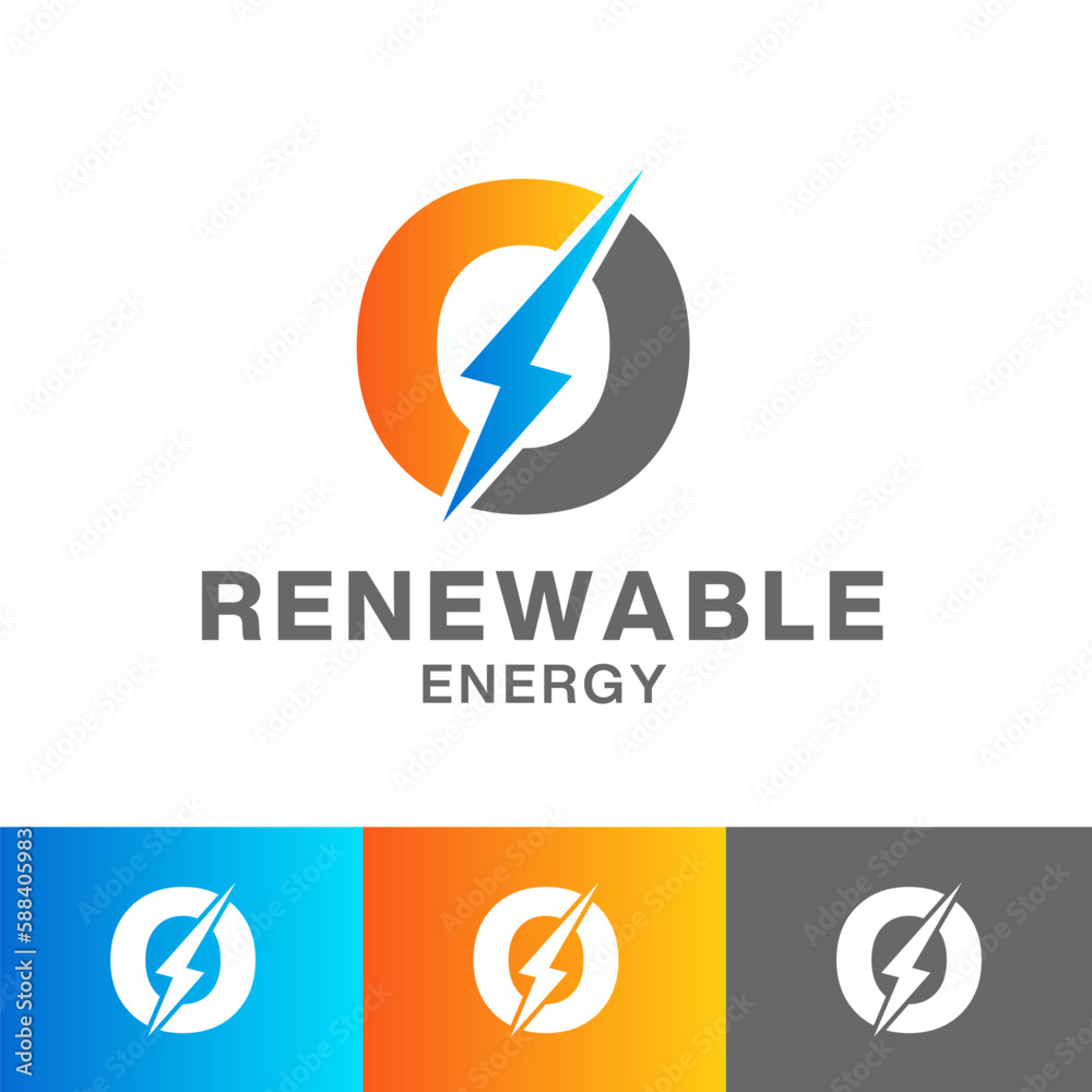 O letter Energy logo design or thunder icon logo O letter Energy logo design or thunder icon logo