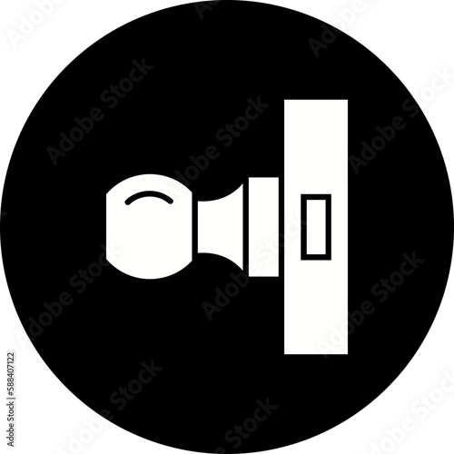 Door Knob Glyph Inverted Icon