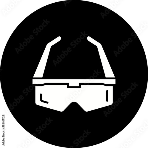 Safety Glasses Glyph Inverted Icon