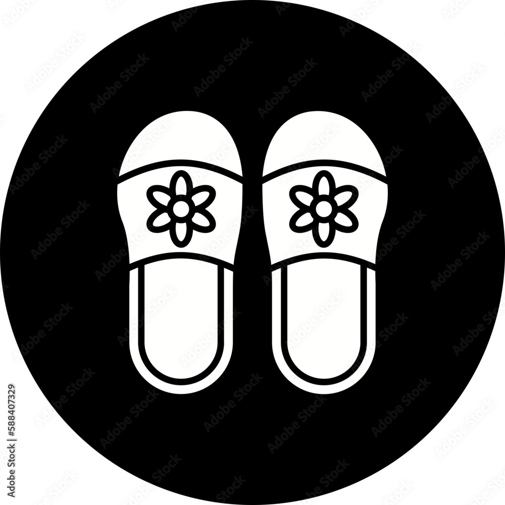 Slippers Glyph Inverted Icon Slippers Glyph Inverted Icon