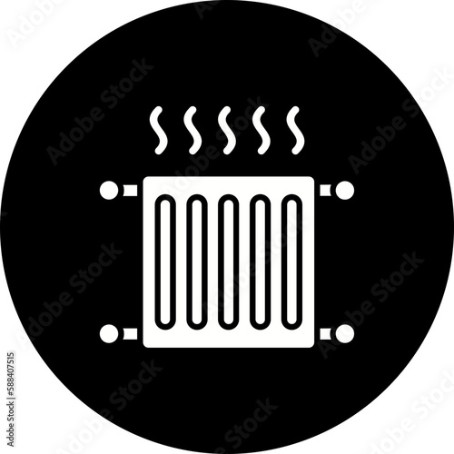 Central Heating Glyph Inverted Icon